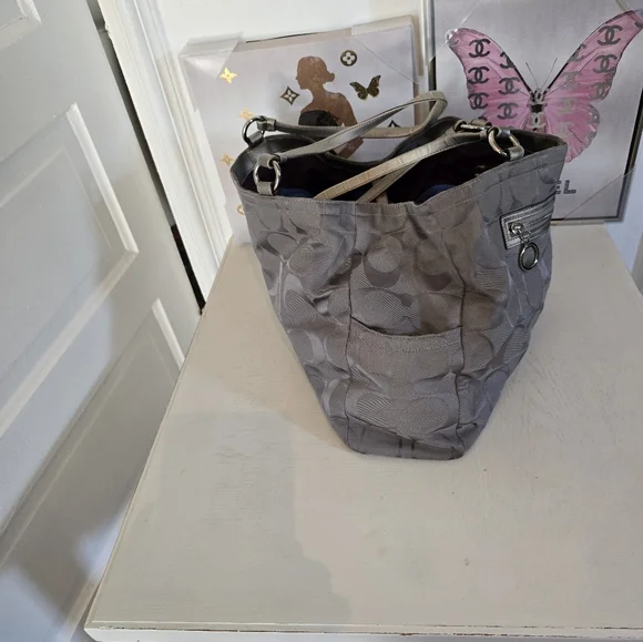 Coach Metallic Gray Shoulder Bag - Picture 10 of 10
